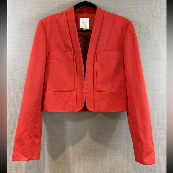 KOTN Orange Short Waisted Cropped Blazer - Picture 2 of 10